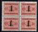 ● ITALIA  R.S.I. 1944 ֎ SEGNATASSE ֎ N.° 64 ** QUARTINA ● Cat. 80,00 € ● Lotto N. 966 ● - Impuestos