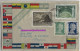Argentina 1955 Airmail Cover From Rosário To Joinville Brazil 4 Stamp Five-Year Plan UPU Eva Peron Termite Hole - Covers & Documents