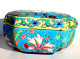 JOLIE ANCIENNE BOITE BONBONNIERE LONGWY En FAIENCE Et EMAUX CLOISONNÉS 15x15x9cm / ART DECORATIF FRANCAIS (0901.14) - Longwy (FRA)