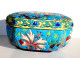 JOLIE ANCIENNE BOITE BONBONNIERE LONGWY En FAIENCE Et EMAUX CLOISONNÉS 15x15x9cm / ART DECORATIF FRANCAIS (0901.14) - Longwy (FRA)