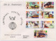 Universal Union Postal, UPU, Satellite, Bus, Helicopter, Concord, Bird, Train, Barbuda G.P.U. Red Overprint Antigua FDC - UPU (Universal Postal Union)