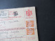 Jugoslawien 1938 König Peter MeF Paketkarte Stempel Und Zettel Stari Becej Rückseitig Weitere Stempel - Lettres & Documents