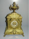 -ANCIENNE PENDULE BRONZE XIXe NAPOLEON III TETE DE LION PIEDS GRIFFES E - Horloges