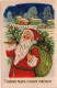 PC SAINT NICHOLAS WITH PRESENTS AND A TREE, Vintage Postcard (b51275) - Saint-Nicolas