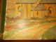 Ancien Tableau Peinture Huile Sur Isorel Chapelle Notre Dame Des Champs Mostuejouls 12 Aveyron Signé René Hutet 1966 - Olieverf