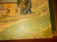 Delcampe - Ancien Tableau Peinture Huile Sur Isorel Chapelle Notre Dame Des Champs Mostuejouls 12 Aveyron Signé René Hutet 1966 - Oils