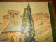 Delcampe - Ancien Tableau Peinture Huile Sur Isorel Chapelle Notre Dame Des Champs Mostuejouls 12 Aveyron Signé René Hutet 1966 - Oils