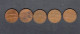 USA - Lot 5 Pièces 1 Ct "Lincoln Memorial Penny" 1965/66/67/71/78 TTB/VF  KM.201 - 1959-…: Lincoln, Memorial Reverse
