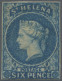 St. Helena: 1856 QV 1d. Blue, Wmk Large STar, Imperf, Mint Lightly Hinged With L - St. Helena