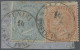 Tunisia: 1863, De La Rue (London Print) 10 Cent. Brown And 15 Cent. Blue On Frag - Brieven En Documenten