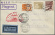 Zeppelin Mail - Germany: 1931, Polarfahrt, Zuleitungspost Österreich, Zwei Brief - Poste Aérienne & Zeppelin