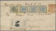 Denmark: 1864/70 'Coat Of Arms' 2s. Blue Four Singles And 4s. Red Used On Cover - Lettres & Documents
