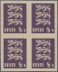 Estonia: 1928/1929, Definitives Coat Of Arms "Lion", 8s. Violet, Imperforate Pro - Estonia