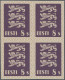 Estonia: 1928/1929, Definitives Coat Of Arms "Lion", 8s. Violet, Imperforate Pro - Estonie