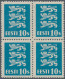 Estonia: 1928, Definitves "Lion", 10s. Turquoise On Thick Paper Without Burelage - Estland