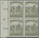 Fiume: 1919, Hungarian 40 F Olive Green, Machine Overprinted "FIUME", Mnh Block - Fiume