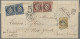 France: 1849 Ceres 1fr. Pair, 25c. Pair And 10c. Used On Printed Letter (Horticu - Lettres & Documents