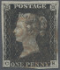 Great Britain: 1840, 1d. Black, Plate 1b, Lettered "C-K", Printed On Thin Paper, - Used Stamps