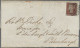 Great Britain: 1841 MC "4": 1d. Red, Lettered R-L", Fresh Colour, Cut Into At Tw - Brieven En Documenten