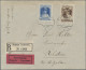 Liechtenstein: 1930, 30 Und 70 Rp. Reg.antritt Fürst Franz Auf Portger. R-Eil-Br - Lettres & Documents