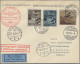 Liechtenstein: 1930, 15,20, 25(2), Und 35 Rp. Flugpost Auf 2 LP-Briefen 1.Winter - Briefe U. Dokumente