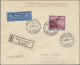 Liechtenstein: 1930, 15, 35, 45 Rp. Und 1 Fr. Flugpost Auf 3 Echt Gelaufenen LP- - Brieven En Documenten