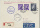 Liechtenstein: 1938, 10 Rp. Flugpost Adler Im Paar, Dabei PF " Retusche über Dem - Lettres & Documents