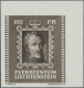 Liechtenstein: 1942, 1.50 Fr. Fürsten (II), UNGEZÄHNT, Postfrisches Eckrandstück - Ungebraucht