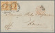 Netherlands: 1852, 15 C Orange, Horizontail Pair, Tied By "AMSTERDAM 26/3 FRANCO - Andere & Zonder Classificatie