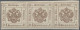 Österreich - Zeitungsstempelmarken: 1858, 4 Kr Braun, Waagerechter Dreierstreife - Zeitungsmarken