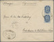 Russian Post In China: 1894, 10 K. Blue Vertical Pair Tied Oval Dater "Pekin. 18 - China
