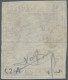 Schweiz: 1854, 5 Rp. Gelbbraun, Münchner Druck Auf Dünnem Papier Mit Grünem Seid - Oblitérés