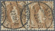 Schweiz: 1906 Stehende Helvetia 3 Fr. Braun Im Waag. Paar, Dabei Die Rechte Mark - Usados