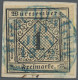 Württemberg - Marken Und Briefe: 1851, 1 Kr. Schwarz Auf Hellsämisch, Prachtbrie - Autres & Non Classés