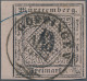 Delcampe - Württemberg - Marken Und Briefe: 1851, 3 Kr. Schwarz Auf Hellgelb, Seidenpapier, - Autres & Non Classés