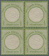 Deutsches Reich - Brustschild: 1872 Großer Schild ⅓ Gr. Grün Im Viererblock, Obe - Unused Stamps