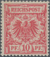Deutsches Reich - Krone / Adler: 1890, Krone/Adler 10 Pf. Mittelrot (UV Dunkelge - Nuevos