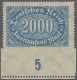 Deutsches Reich - Inflation: 1922, 200 Mark "Queroffset" Dunkelblau, Unten Ungez - Unused Stamps