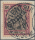 Deutsche Post In China: 1901, 50 Pfg. Reichspost, Dunkelbräunlichlila/rotschwarz - Deutsche Post In China