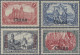 Deutsche Post In China: 1901, 1 Mark - 5 Mark, Aufdruck Mit Kommaförmigen "i"-Pu - Deutsche Post In China