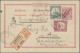 Deutsch-Südwestafrika: 1901, 2 Einschreibe-Postkarten Mit Zusatzfrankaturen Von - Sud-Ouest Africain Allemand