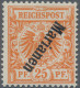 Deutsche Kolonien - Marianen: 1900, Adler 25 Pfg Mit Steilem Aufdruck In Der Gut - Mariana Islands