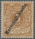 Deutsche Kolonien - Marshall-Inseln: 1899, 3 Pfg. Jaluit-Ausgabe Hellockerbraun, - Marshalleilanden