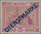 Deutsche Abstimmungsgebiete: Saargebiet - Dienstmarken: 1923, 25 C Rötlichlila, - Dienstzegels