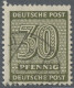 Sowjetische Zone - West-Sachsen: 1945, 30 Pfg Ziffer Dunkelbräunlicholiv, Wasser - Other & Unclassified