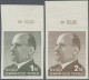 DDR: 1969, Ulbricht 1 Mark Grünoliv Und 2 Mark Siena, Zwei Ungezähnte Oberrandst - Unused Stamps