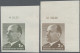 DDR: 1969, Ulbricht 1 Mark Grünoliv Und 2 Mark Siena, Zwei Ungezähnte Obereckran - Unused Stamps