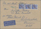 Berlin: 1949, 50 Pfg. Rotaufdruck Im Senkrechten 3er-Streifen Als Portogerechte - Lettres & Documents