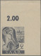 Saarland (1947/56): 1947, Freimarke 2 Pfg. Dunkel- Bis Schwarzgraun Saar I Ungez - Nuevos