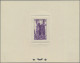 Saarland (1947/56): 1948, 10 Fr Hochofen Violett Als Künstlerblock, Auf Ungummie - Unused Stamps